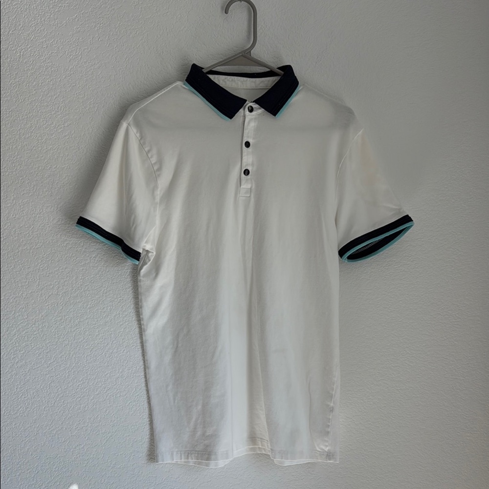 River Island White and Black Polo Shirt Classic Design